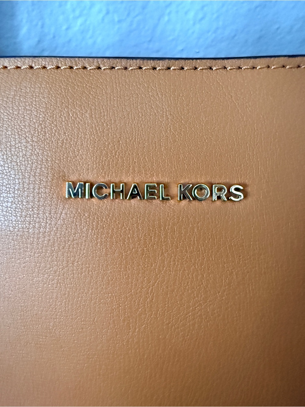 Michael Kors Rivington Gold Studded Cognac Leather Tote - Picture 12 of 14